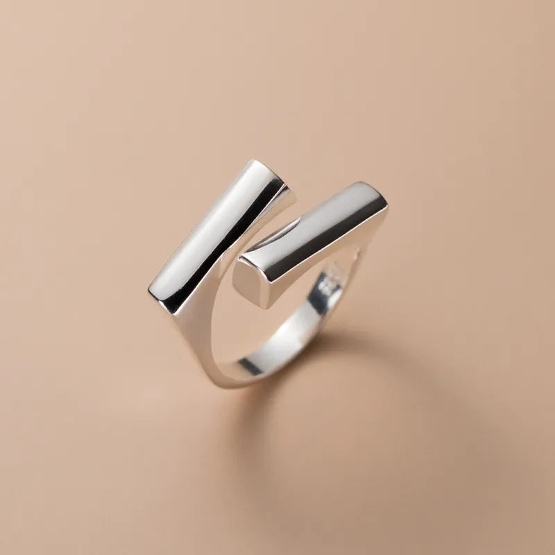 Niche Design Square Staggered Ring Style Geometric Design Ring