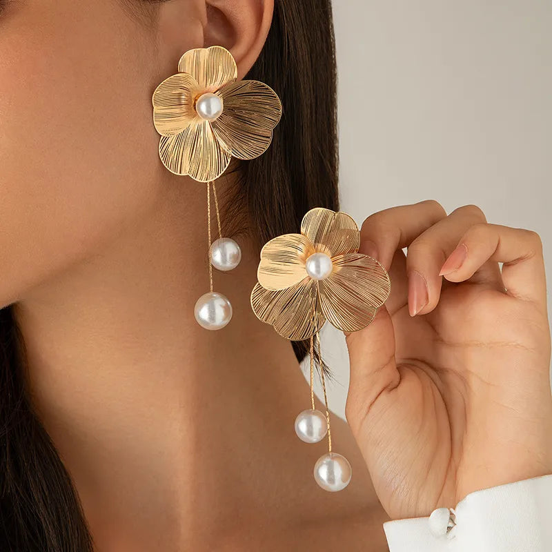 Flower Drop Earring Silver
