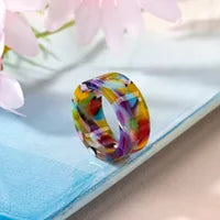Artistic Colorful Acrylic Women's Rings