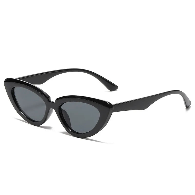 Fashion Solid Color Cat Eyes Sunglasses Black