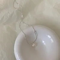 Imitation Pearl Copper Silver Plated Casual Solid Color Necklace