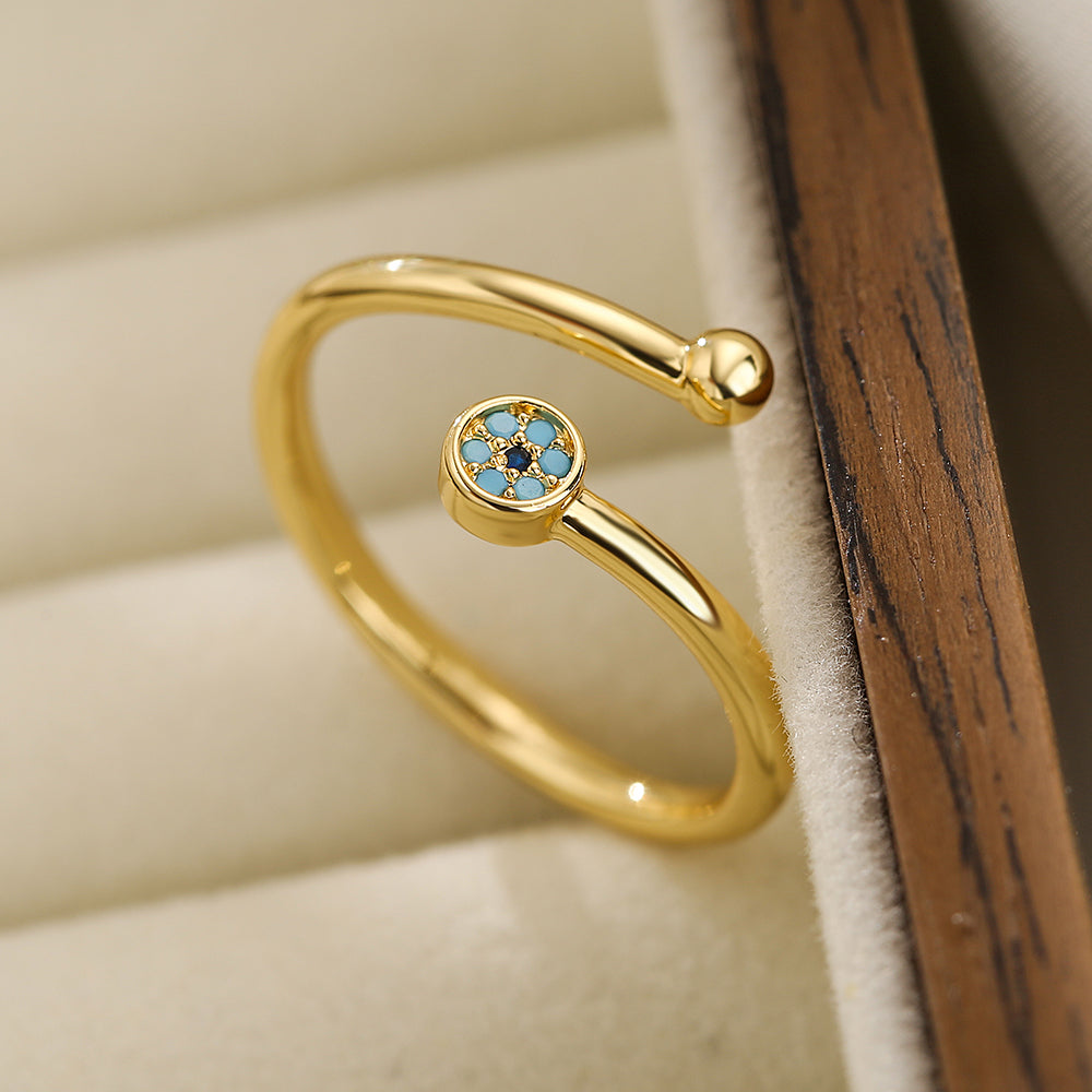 Simple Gold Stone Rings