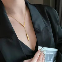 Simple Style Titanium Steel Plating 18k Gold Plated Necklace