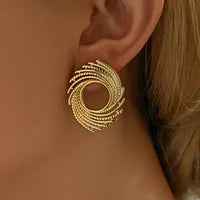 Hawaiian Vacation Simple Style Geometric Inlay 201 Stainless Steel Plastic 18K Gold Earrings