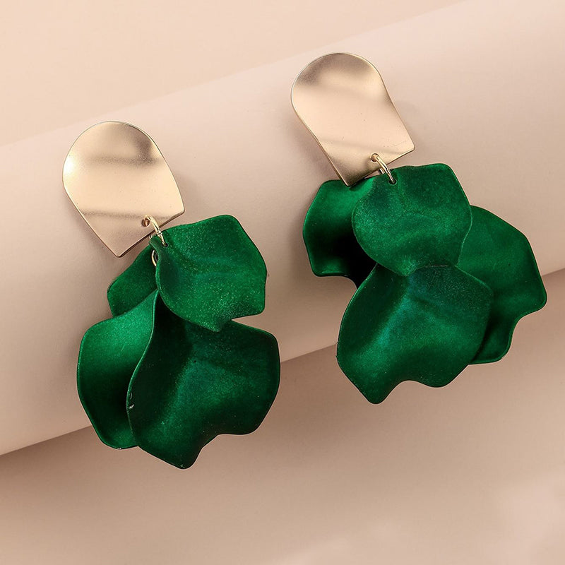 Elegant Luxurious Leaf Acrylic Alloy Drop Earrings