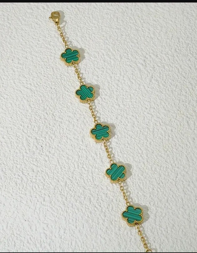 Gold Bracelet Summer Flowers