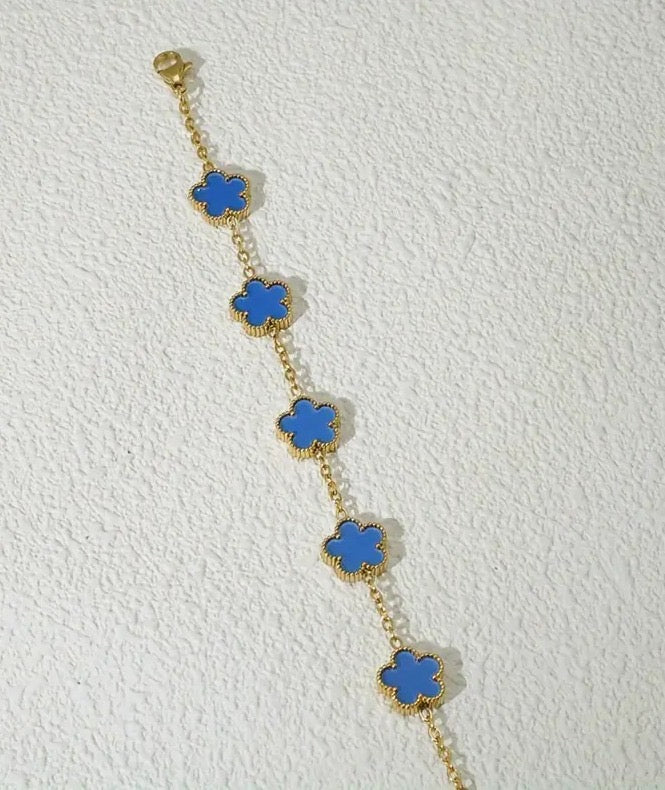 Gold Bracelet Summer Flowers