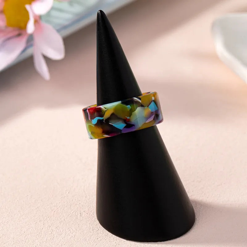 Artistic Colorful Acrylic Women's Rings
