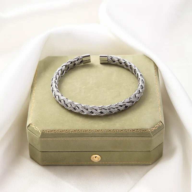 Casual Simple Style Solid Color Titanium Bangle