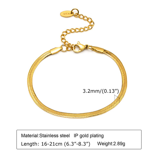 201 Stainless Steel 18K Gold Plated Bracelet