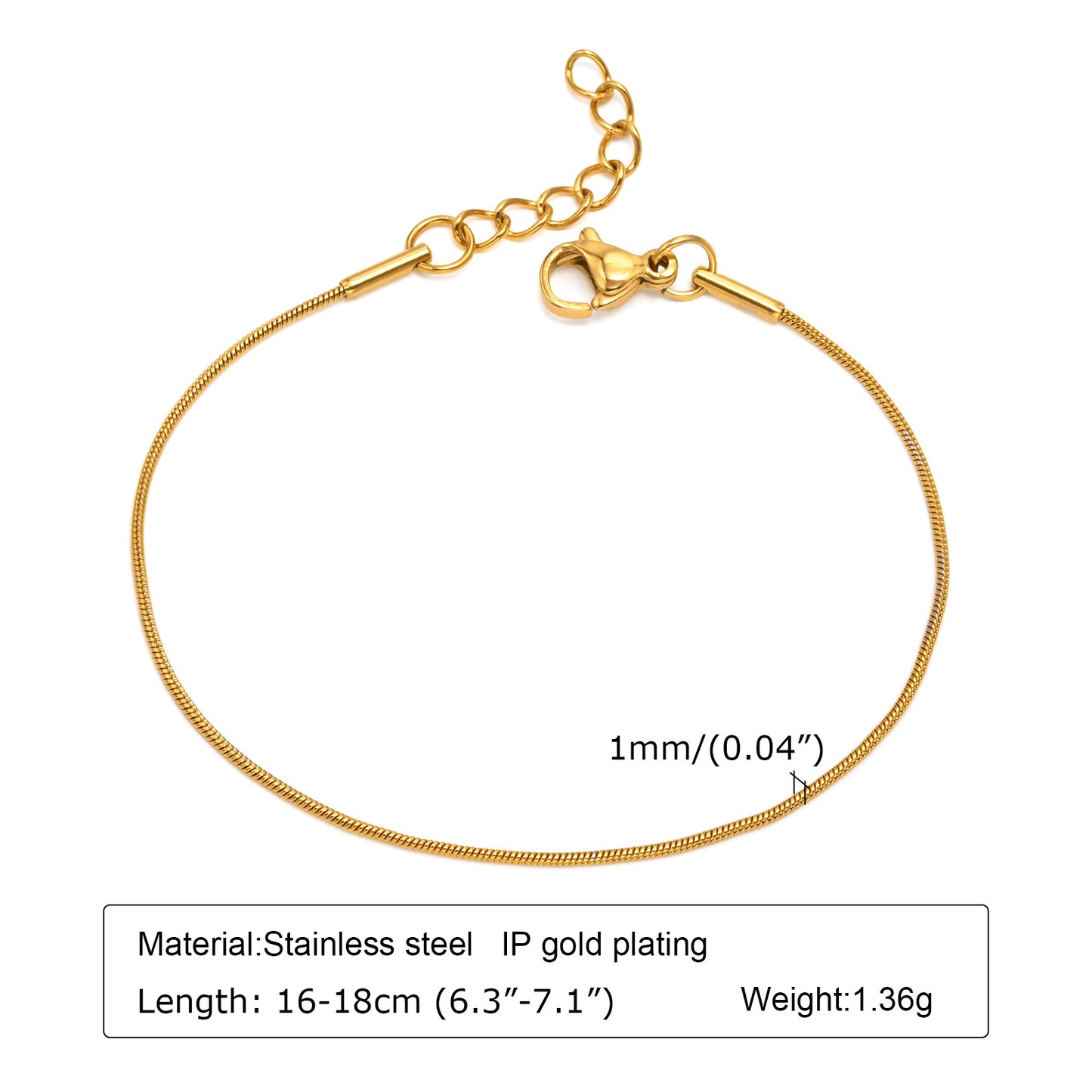 18K Gold Simple Bracelet