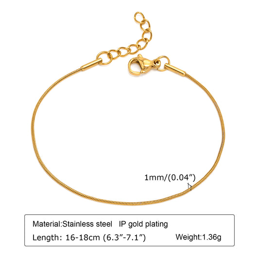18K Gold Simple Bracelet
