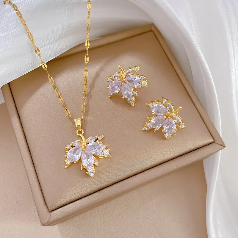 Leafy Style Delicate Jewelry Set