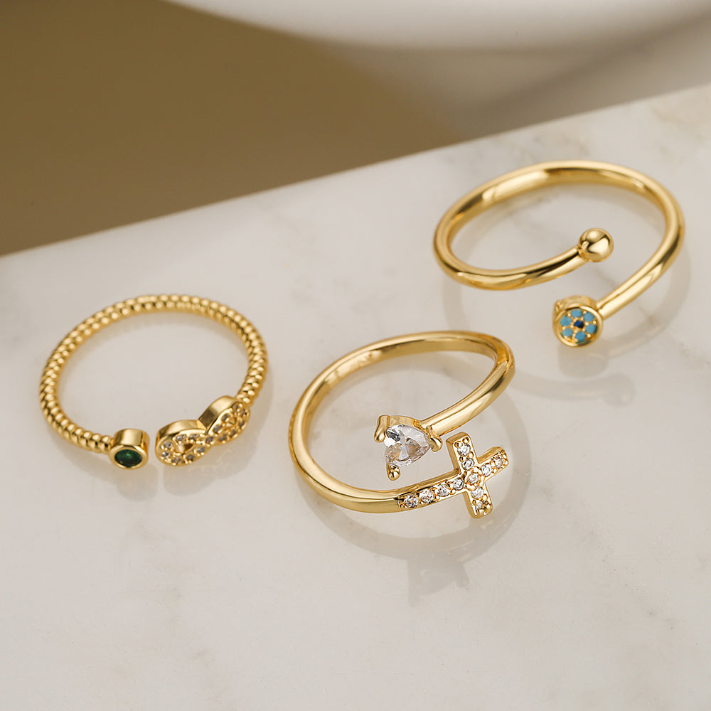 Simple Gold Stone Rings