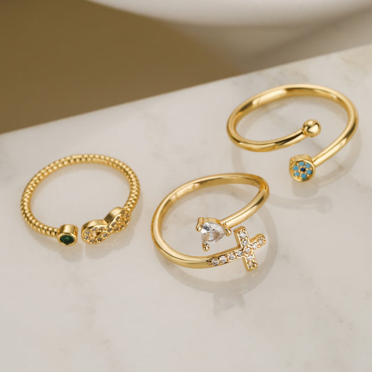 Simple Gold Stone Rings