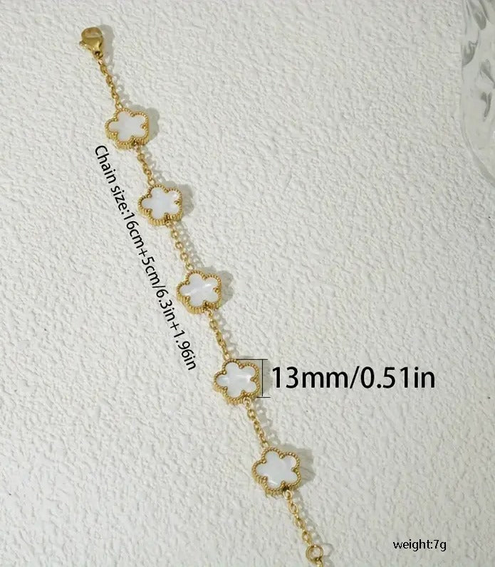 Gold Bracelet Summer Flowers