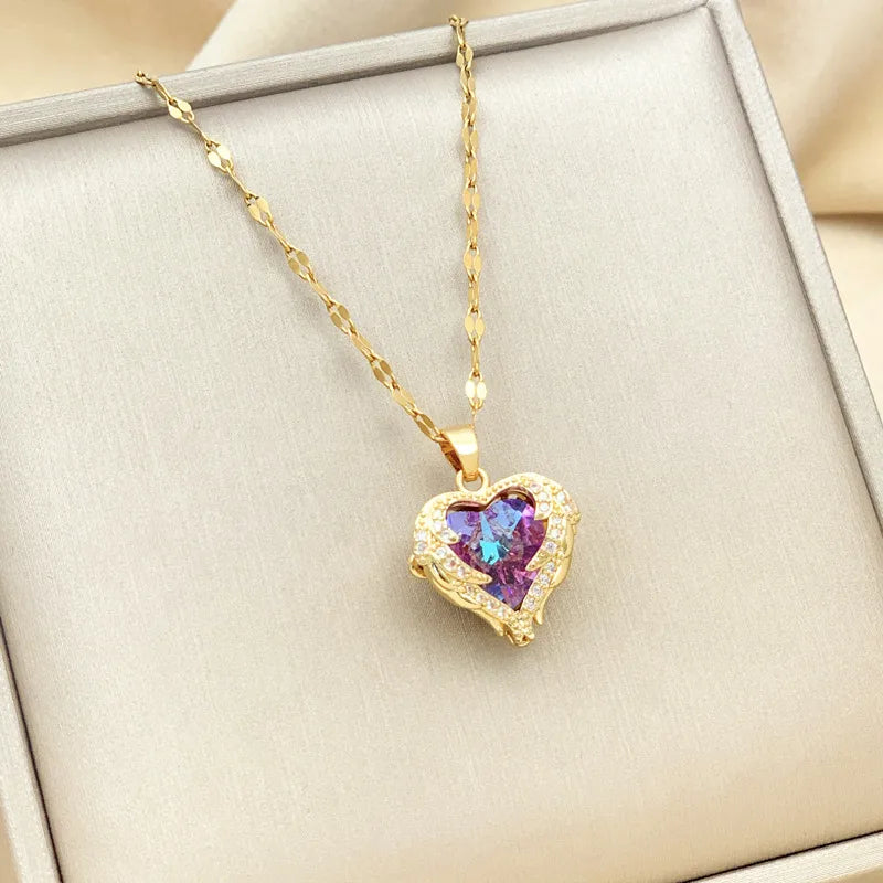 Stainless Steel Fashion Gold Plated Heart Shape