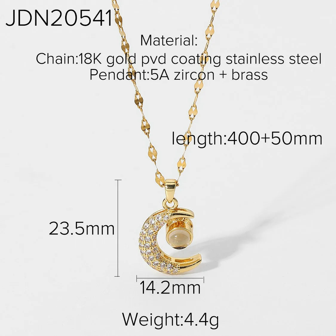 Jewelry Simple Style Moon Stainless Steel Titanium Steel