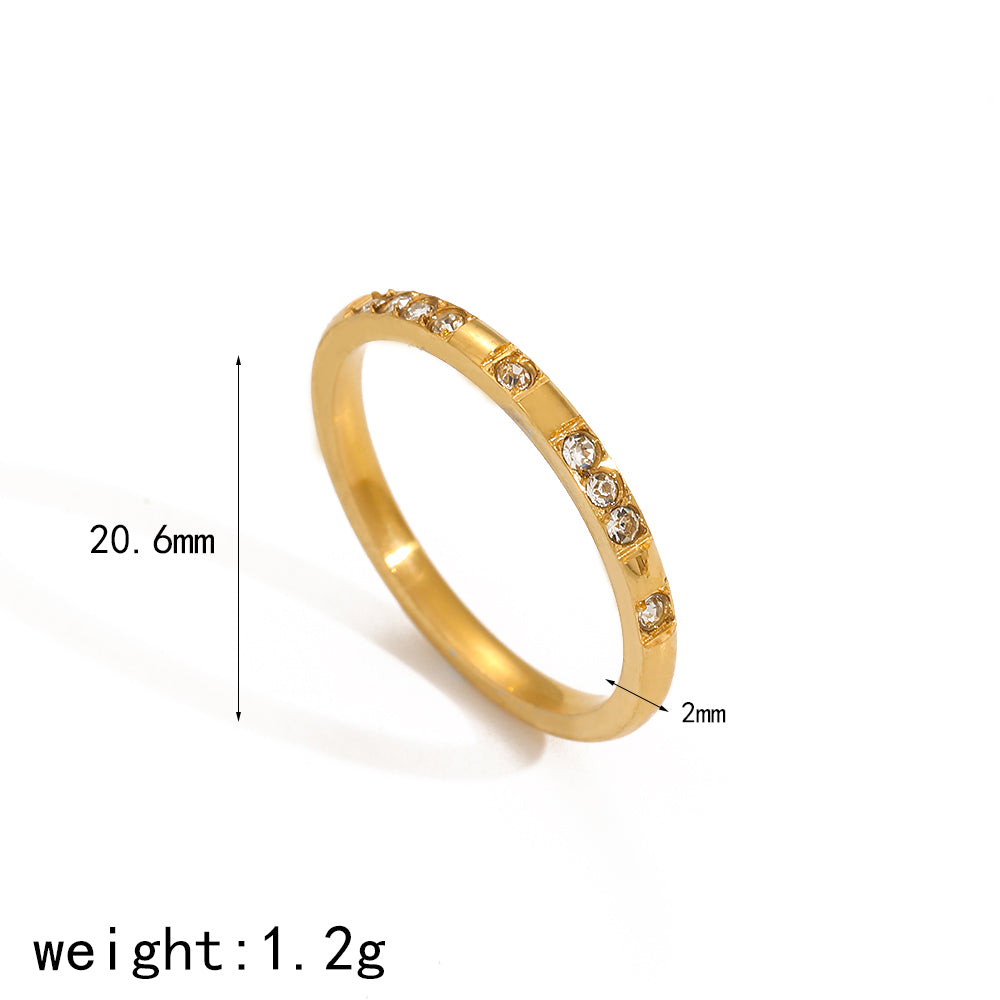 Delicate Gold Ring with Diamonds