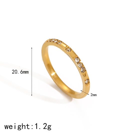 Delicate Gold Ring with Diamonds