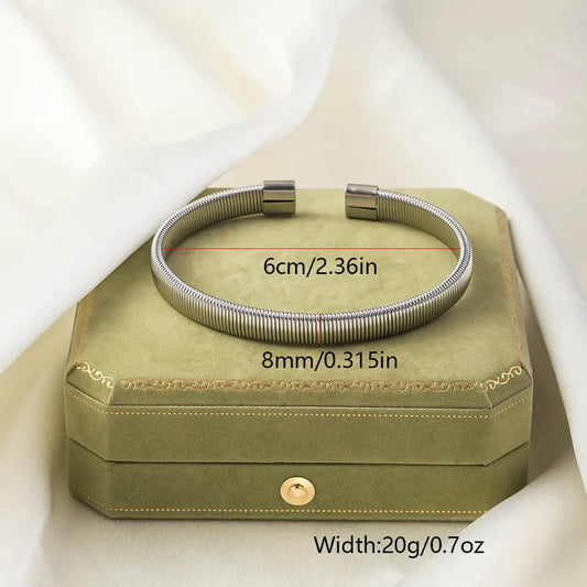 Casual Simple Style Solid Color Titanium Bangle