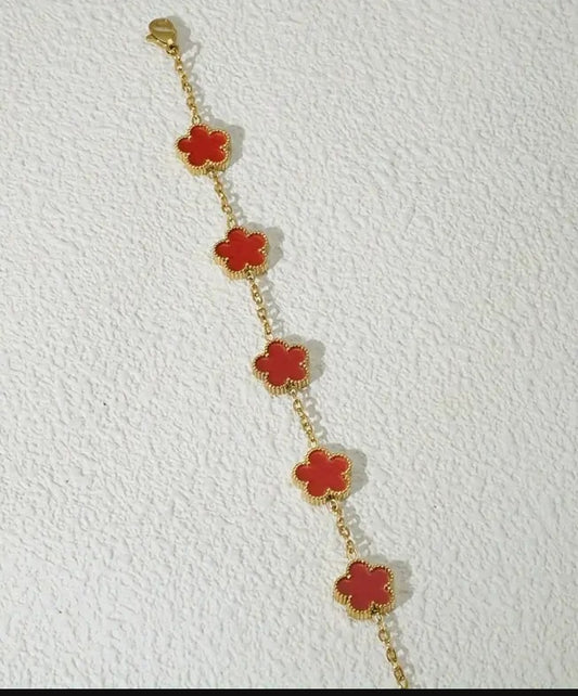 Gold Bracelet Summer Flowers