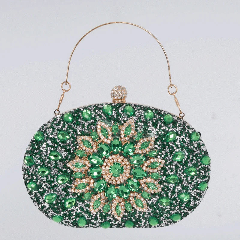Sunflower Emerald Diamond-Encrusted Clutch