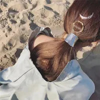Streetwear Solid Color Alloy Plating Hair Clip Silver