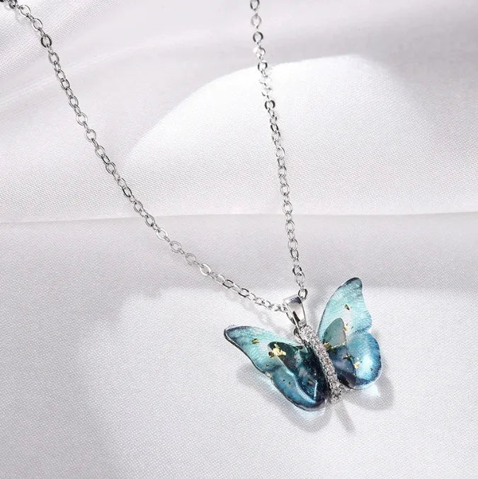 Fantasy Butterfly Silver Necklace